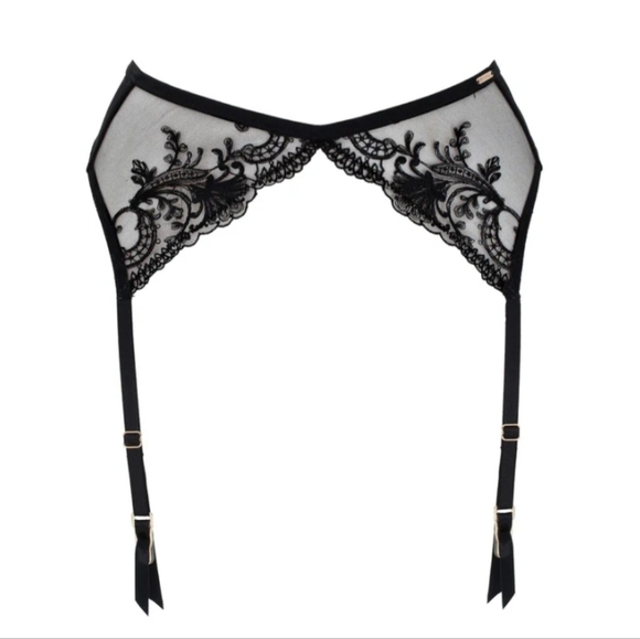 Bluebella Marseille Black Lace Garter Belt - Picture 1 of 4